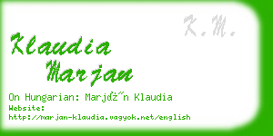 klaudia marjan business card